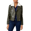 Collection B Women's Mixed-Media Faux-Leather Moto Jacket