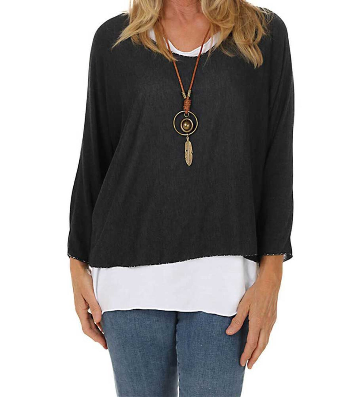 Catherine Lillywhite's Womens Half Sleeve Tunic With Necklace