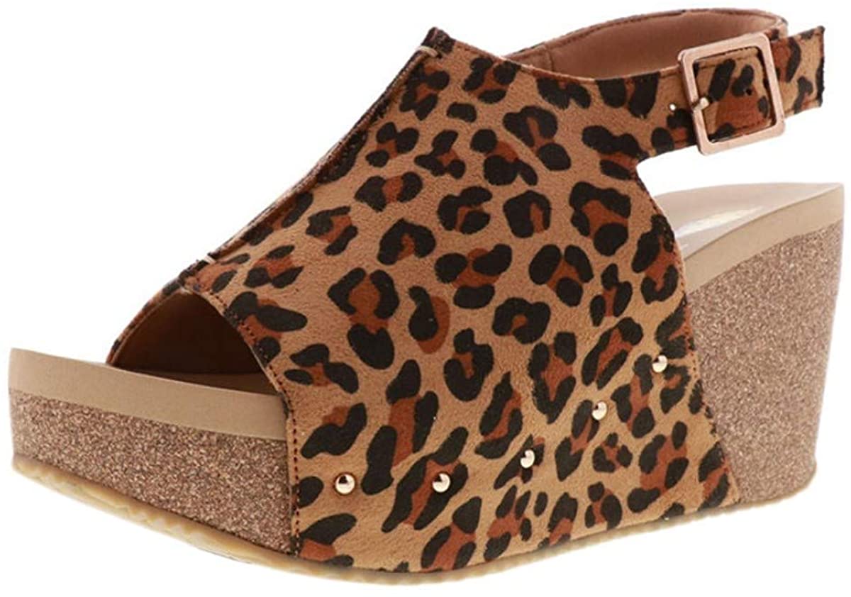 Volatile Womens Division Ankle Strap Faux Leather Wedge Sandal