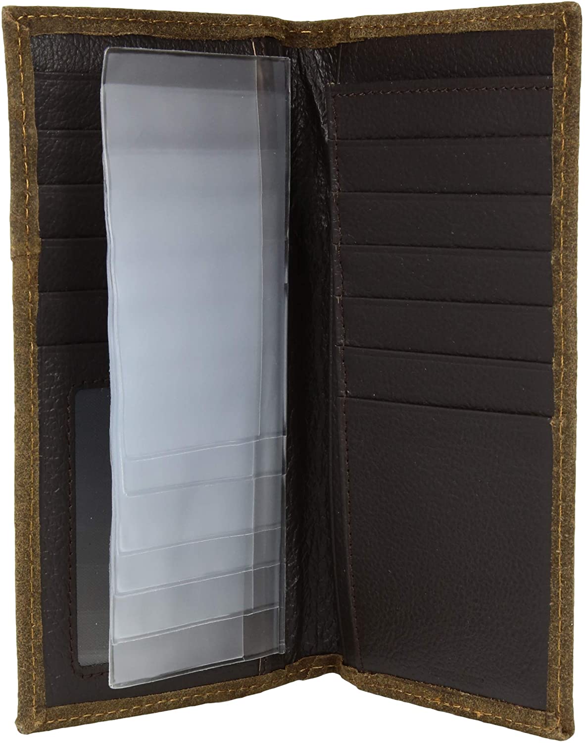 Ariat Mens Leather Sport Digital Camo Patriot Rodeo Checkbook Wallet (Brown)