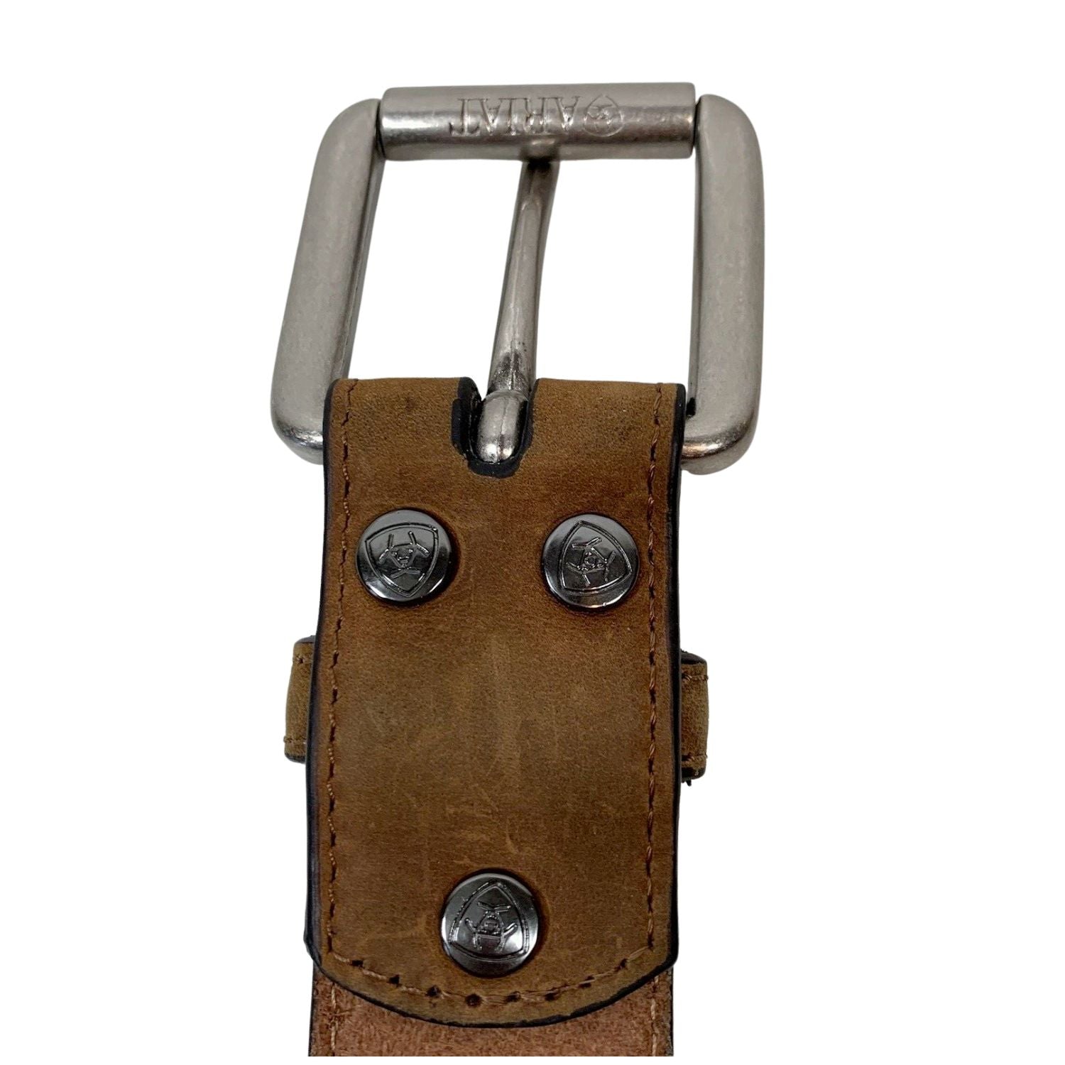 Ariat Mens Western Boot Vent Leather Belt, Distressed Brown