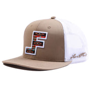 Lane Frost Rambler 3D Logo Adjustable Snapback Cap Hat, Beige/White