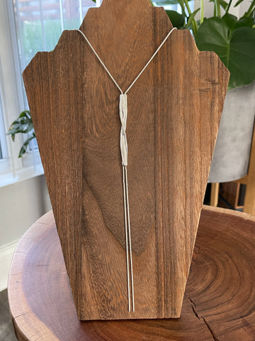 Lucky Brand Silver Long Rope Braid Necklace