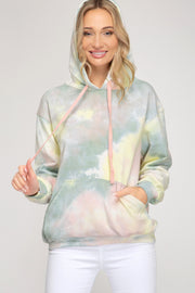 She + Sky Womens Long Sleeve Tie Dye Sweatshirt Hoodie