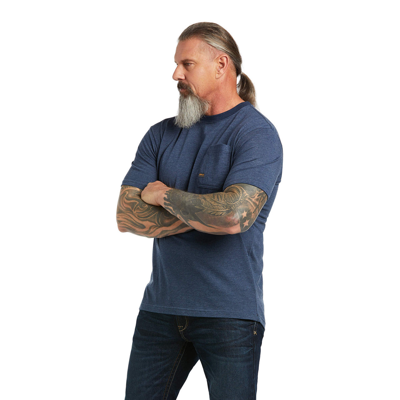 Ariat Mens Rebar Cotton Strong American Outdoors Crew Neck Short Sleeve T-Shirt