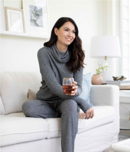 Hello Mello Cuddleblend Cowl Neck Lounge Tops