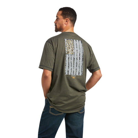 Ariat Mens Rebar Workman Reflective Flag Short Sleeve T-Shirt