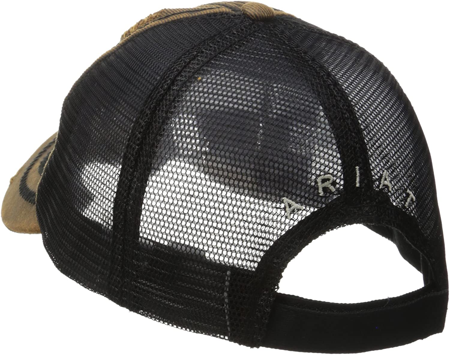 Ariat Mens Distressed Adjustable Mesh Back Cap Hat (Oilskin Brown)