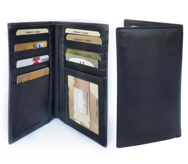 Roma Leathers Genuine Leather RFID Safe Checkbook Style Wallet