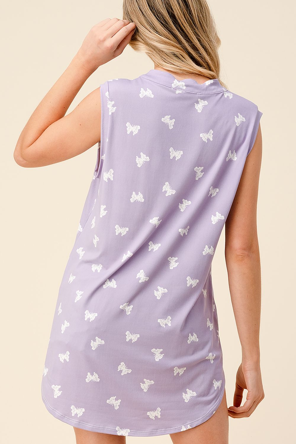 Blumin Womens Butterfly Pattern Sleeveless Top