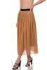 Zenana Womens Mesh Pleated Skirt