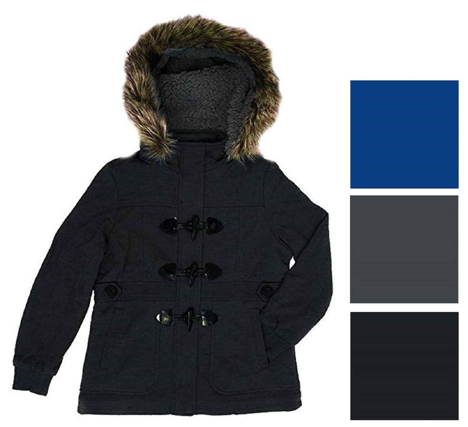 Limited Too Girls' Knit Fleece Peacoat Jacket