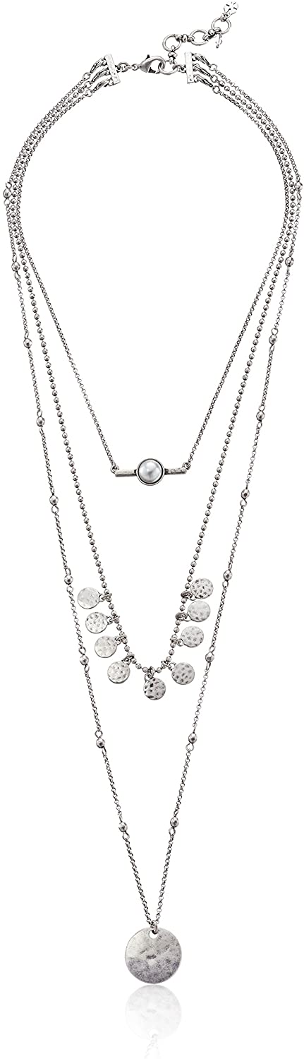 Lucky Brand Jewelry Womens Lucky Layer Faux Pearl Necklace