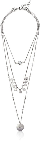 Lucky Brand Jewelry Womens Lucky Layer Faux Pearl Necklace