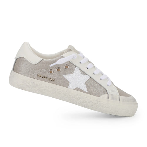 Vintage Havana Womens Keren Metallic and Glitter Star Embellished Sneaker