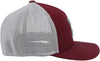 Hooey Mens Coach Flex Fit Mesh Back Baseball Cap Hat, Maroon / Grey