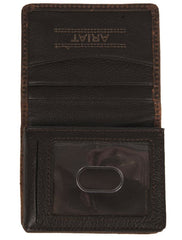 Ariat Performance Work Mens Bi-Fold Flipcase Leather Wallet (Dark Rowdy Brown)