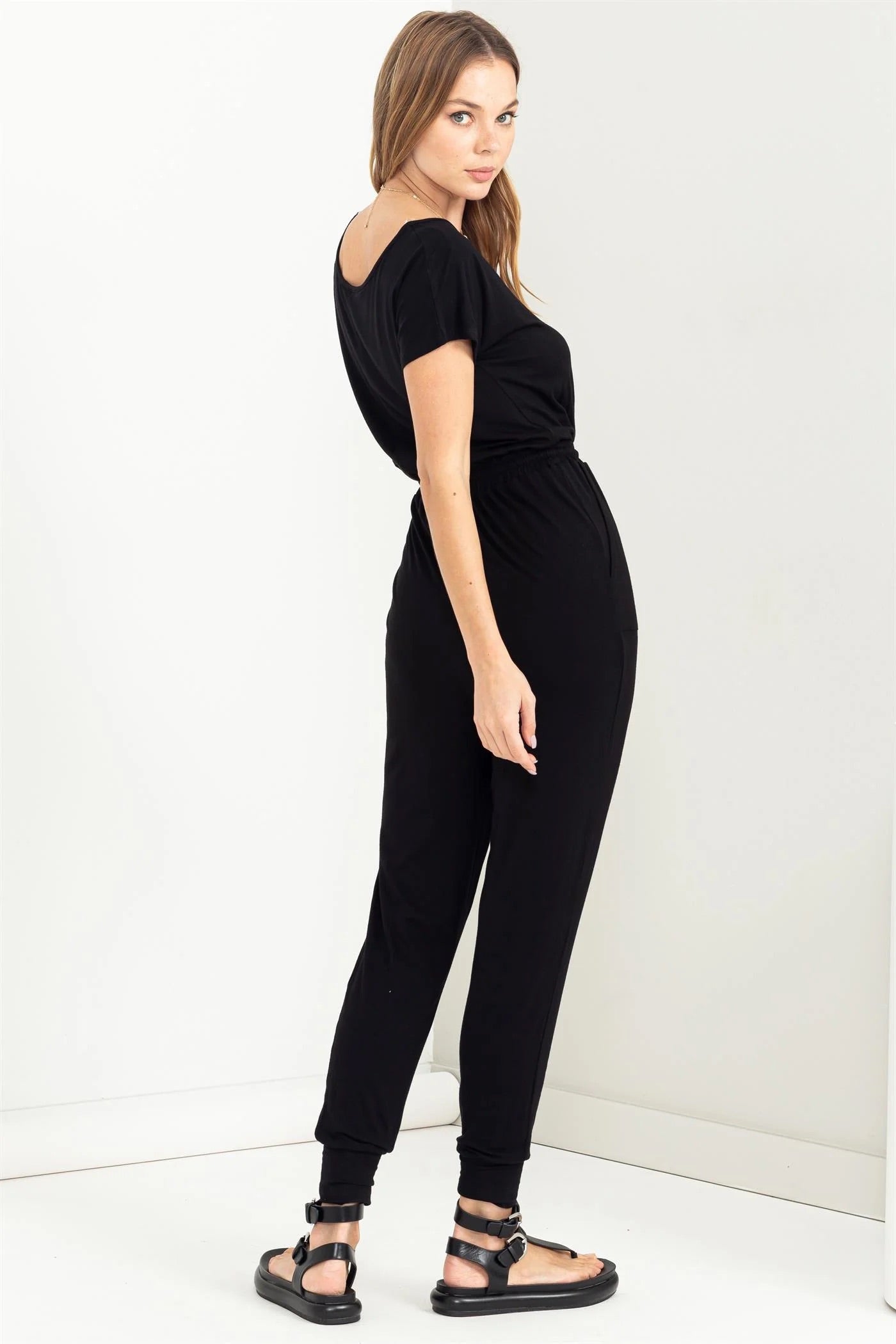 HYFVE Womens Summer Dreams Short Sleeve Knit Jumpsuit