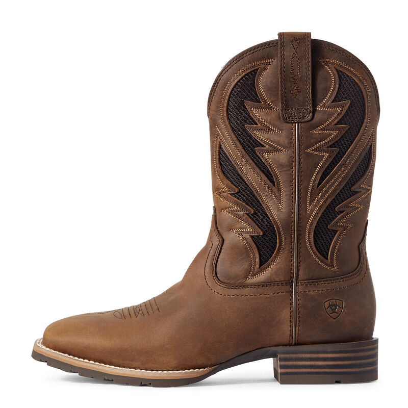 Ariat Mens Hybrid VentTEK Western Wide Square Toe Leather Boot