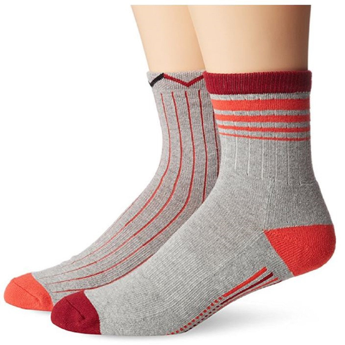 K. Bell Mens 2 Pack Variegated Stripe Hi Top Crew Sock