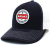 Ariat Mens Richardson 112 Rubber Patch Snapback Cap Hat (Navy/White)