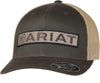 Ariat Mens Flexfit Logo Patch Mesh Adjustable Snapback Cap Hat (Brown/Tan)