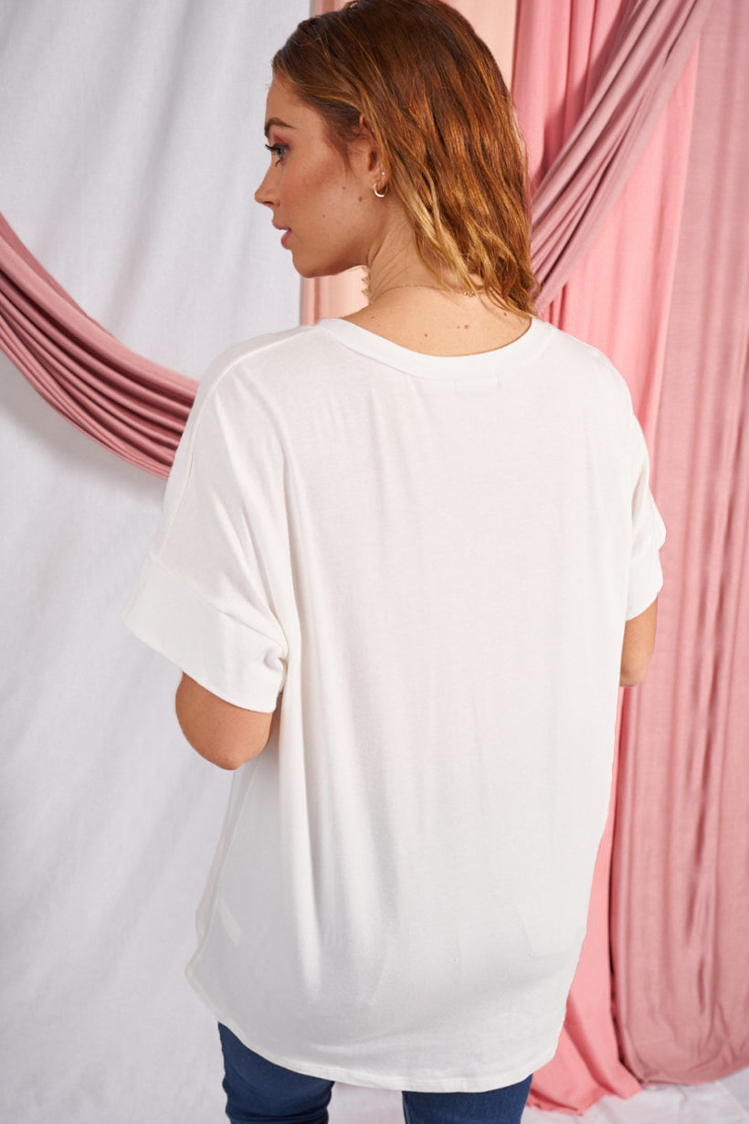 White Birch Womens Short Sleeve Solid Knit Top