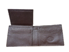3D Belt Co. Mens Leather Basket-weave Calf Hair Bifold Flip Wallet, Tan
