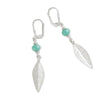 Myra Bag Azeo Silver and Turquoise Feather Earrings