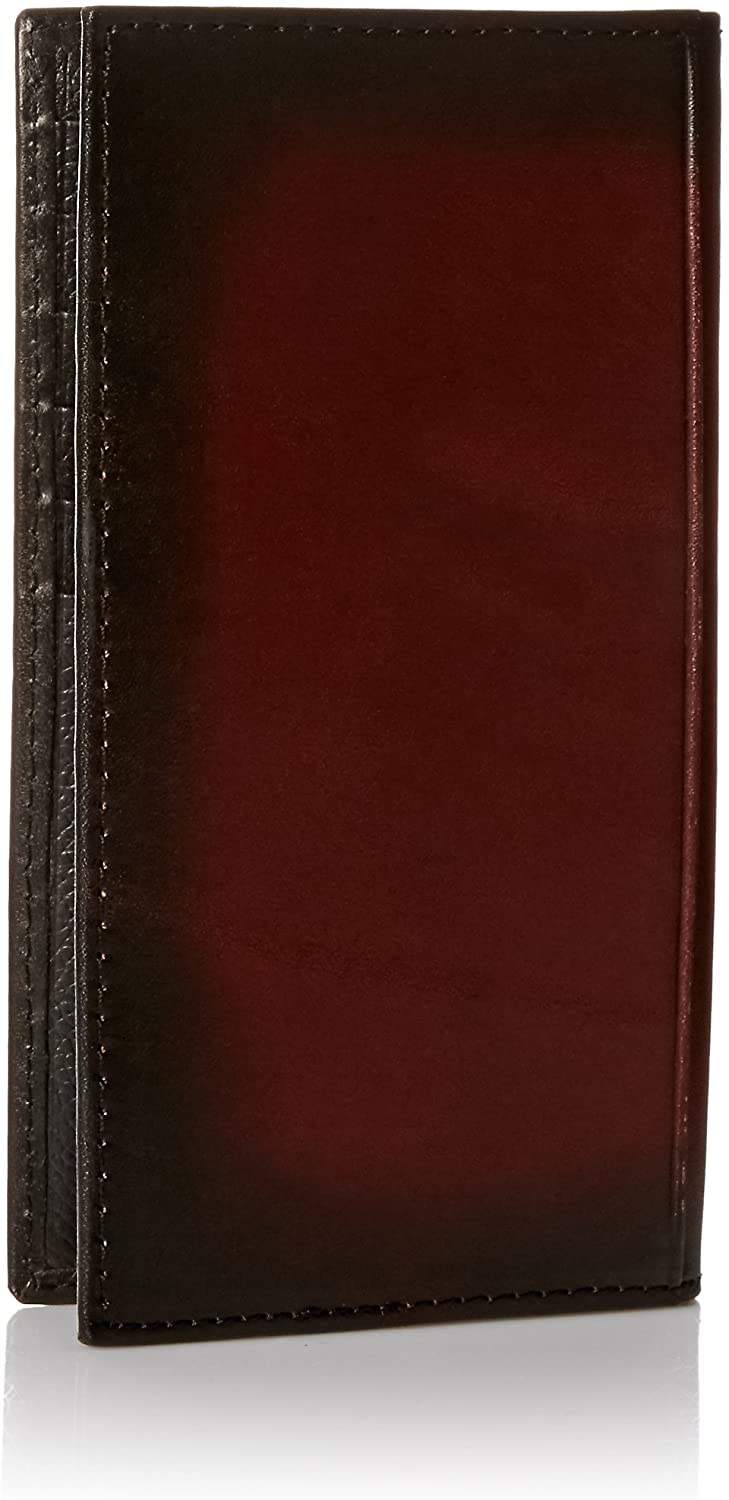 Nocona Mens Shotgun Shell Concho Leather Checkbook Wallet, Dark Copper Brown