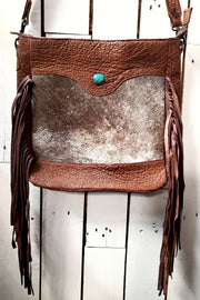 American Darling Womens Tooled Leather Hair On Concealed Carry Handbag