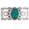 Myra Bag Segments Silver and Turquoise Cuff Bracelet