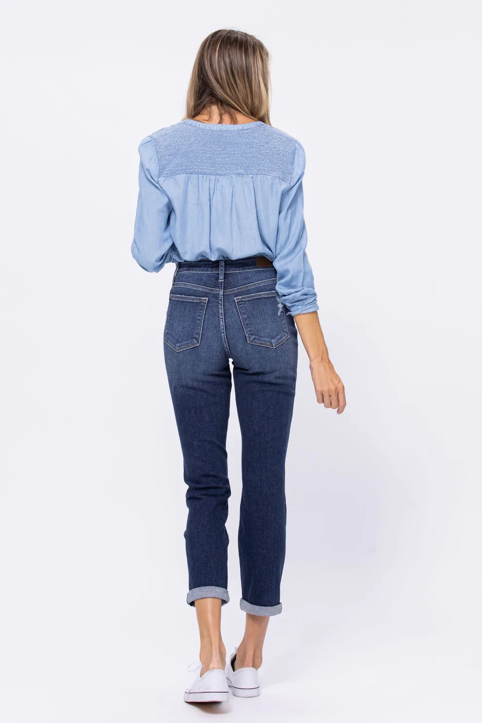 Judy Blue Hi Waist Destroyed Boyfriend Fit Jeans