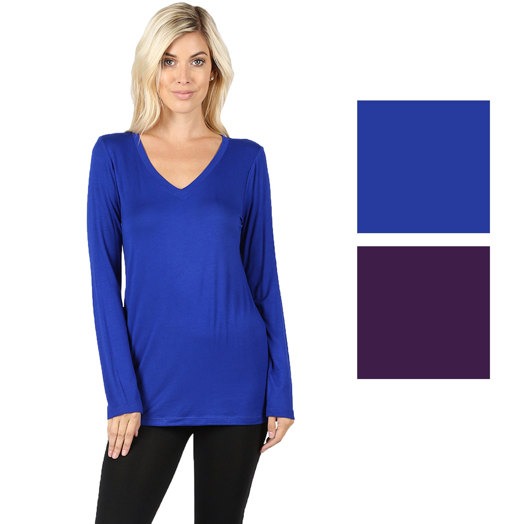 Zenana Womens Premium Rayon Long Sleeve T-Shirt