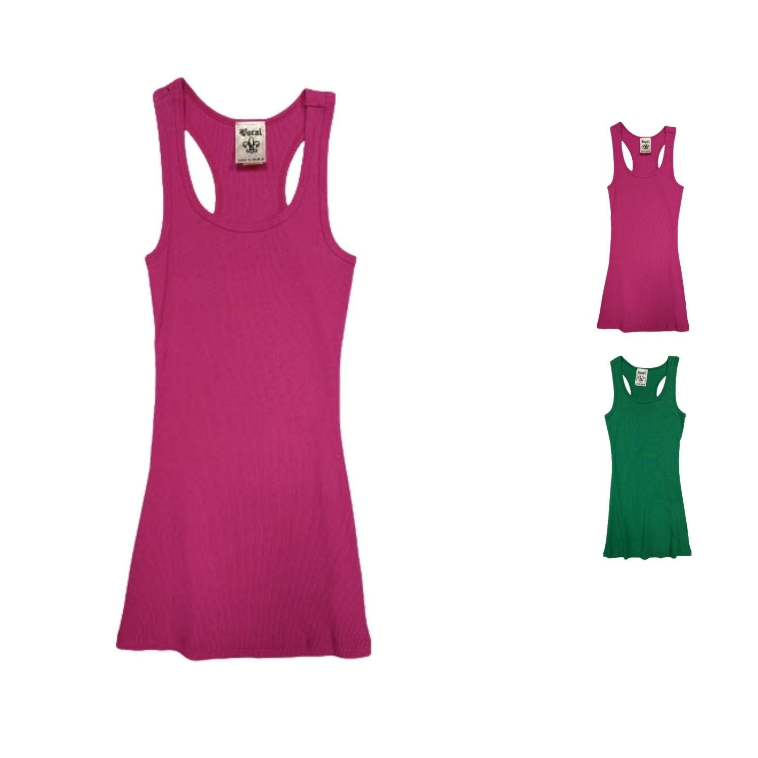 Vocal Womens Basic Sleeveless Racer Back Ribbed Knit Tank Top