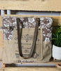 Myra Bags Womens Vintage Look Old Key Upcycled Linen Tote Bag
