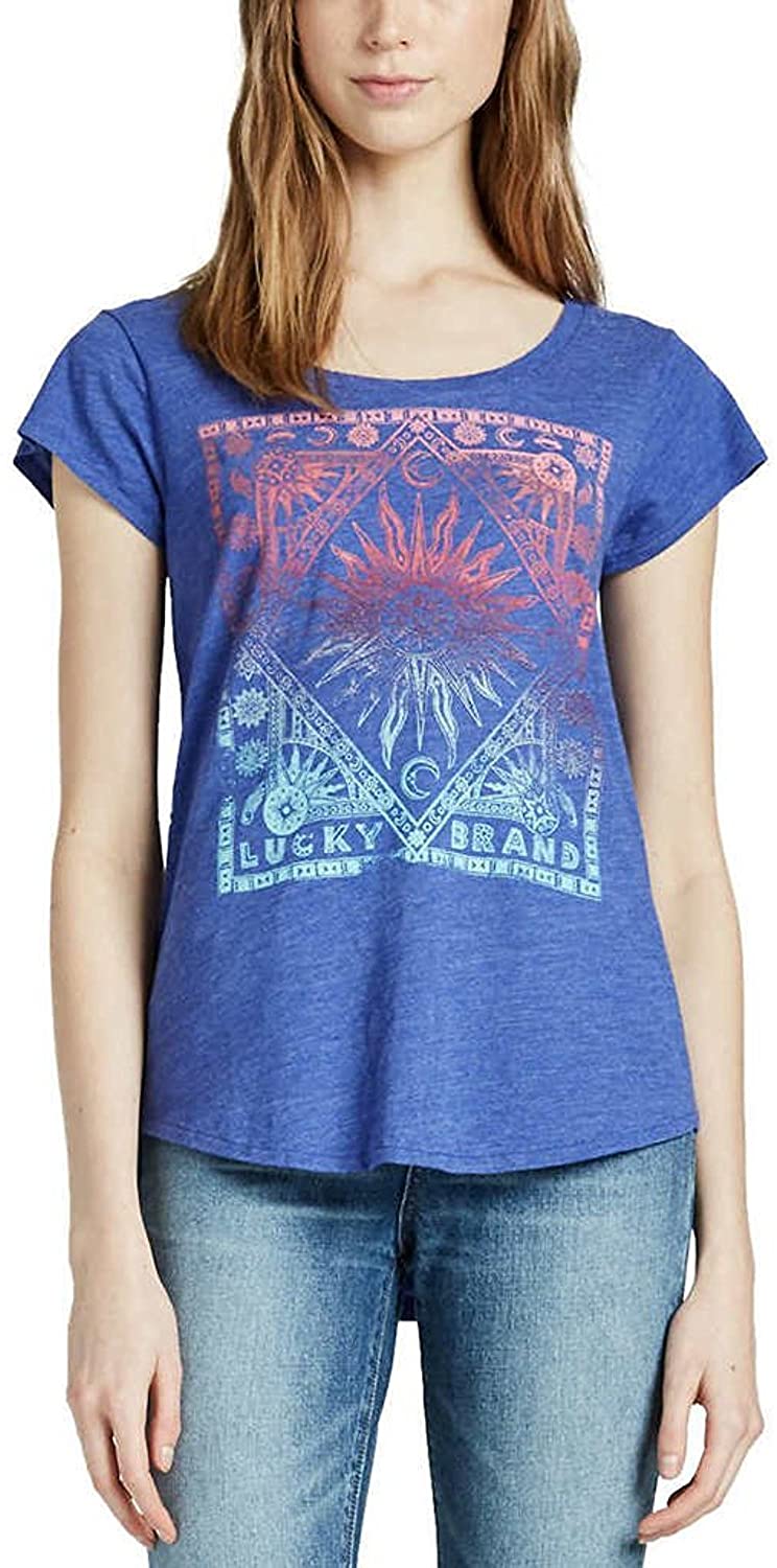 Lucky Brand Womens Graphic Print T-Shirt (Blue Ombre, Small) – Shop Munki