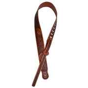 3D Belt Company Hand Tooled Floral Leather Guitar Strap