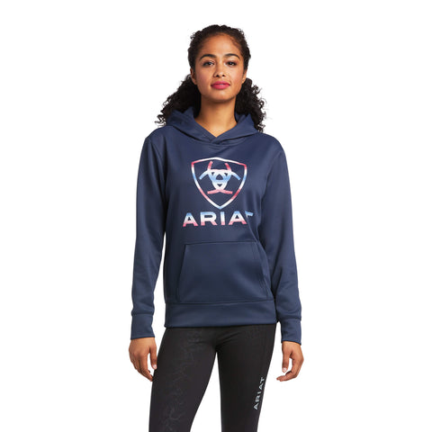 Ariat Womens Tek Hood Shield Logo Graphic Sweatshirt