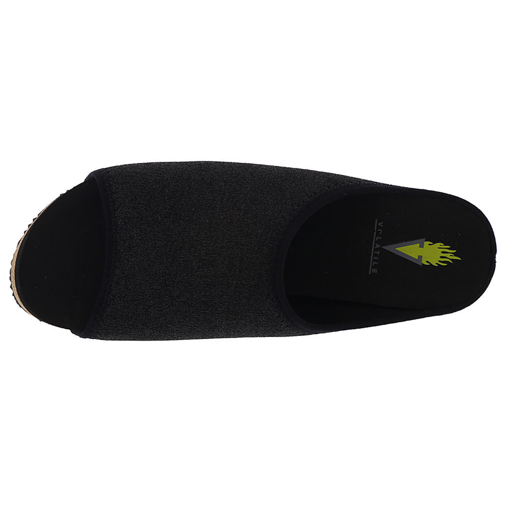 Volatile Festina Womens Metallic Stretch Knit Wedge Heel Sandal