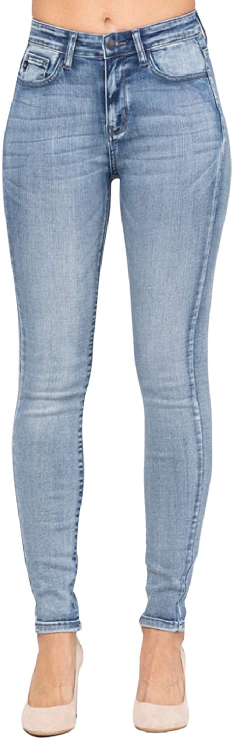Judy Blue Womens High Waist Heavy Hand Sand Skinny Denim Jeans