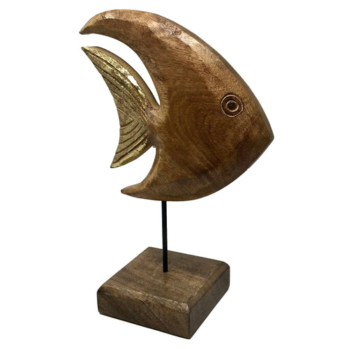 Hand Carved Wood Figure Stand Fish Tales Agnes Angelfish