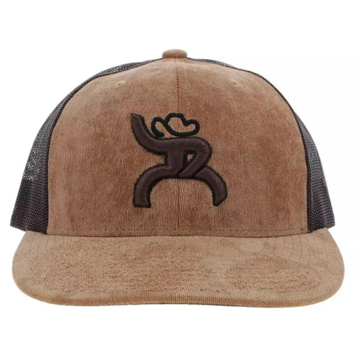 Hooey Mens Roughy Corduroy Snapback Trucker Hat- Tan/Brown