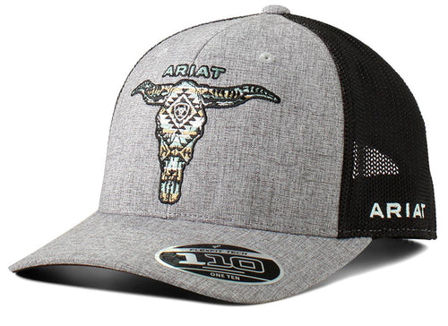 Ariat Mens Aztec Longhorn Mesh Snapback Trucker Hat