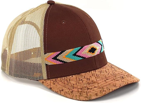 Ariat Womens Aztec Logo Snapback Cap Hat (Grey/Turquoise/Coral)