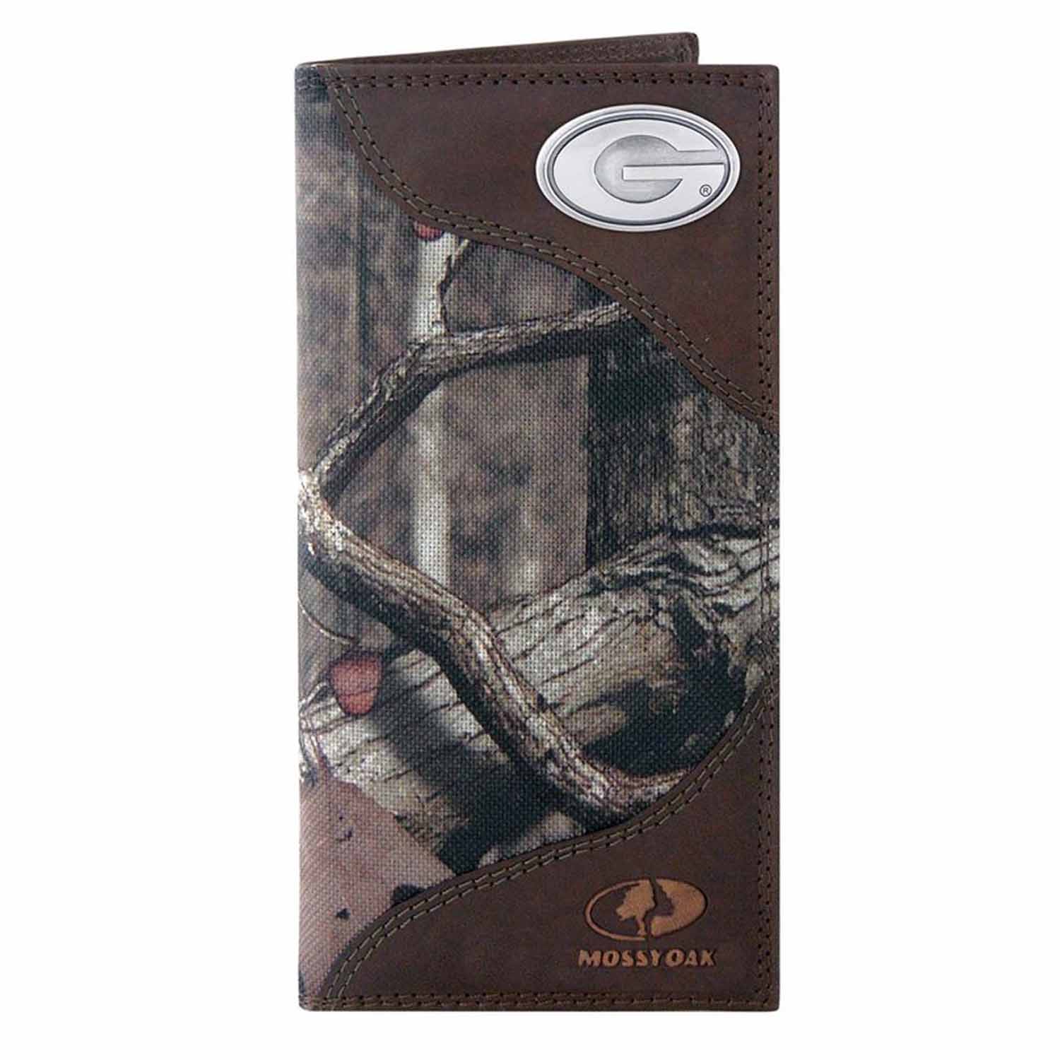 ZEP-PRO Mens Collegiate Mossy Oak Nylon/Leather Concho Wallet