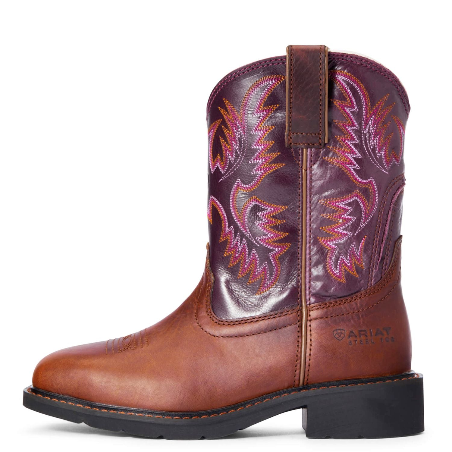 Ariat Womens Krista Steel Toe Leather Work Boot, Dark Tan/Fig