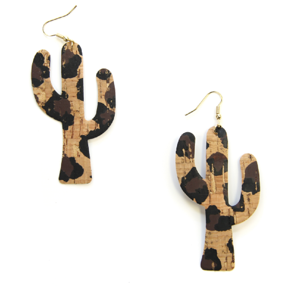 Vogue21 Cork Leather Novelty Pierced Earrings