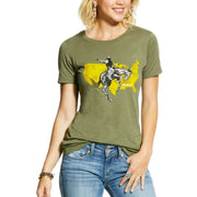 Ariat Womens American Rodeo Tee Shirt Olive Green, Medium