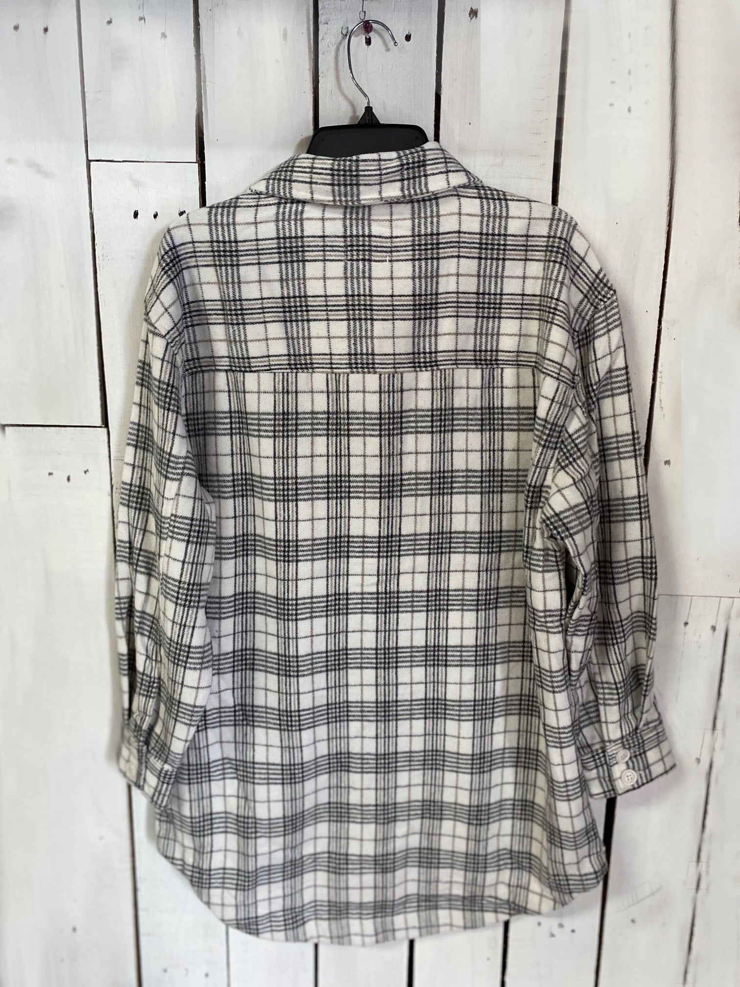 YMI Jeans Womens Button Down Long Sleeve Plaid Shacket